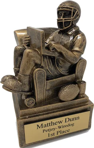 Vista 9 de Fantasy Football Trophy - Sillón quarterback Champion o perdedor trofeo de inodoro - Placa grabada gratis bajo petición