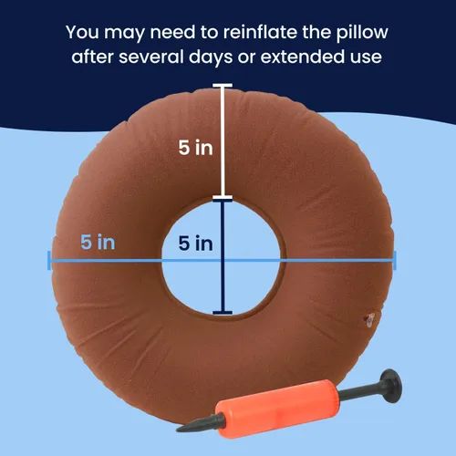 Vista 7 de Dr. Frederick's Original - Almohada inflable para donas, dolor de coxis, 15 pulgadas, color rojo Tailbone Pain, Hemorrhoids and Bed Sores