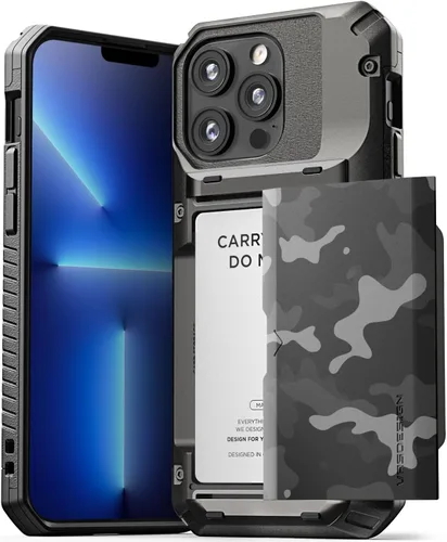 Vista 51 de VRS DESIGN Damda Glide Pro - Funda para iPhone 12 Pro Max, con [4 tarjetas] Premium Robusta [Semiautomática] Funda para tarjeta de crédito