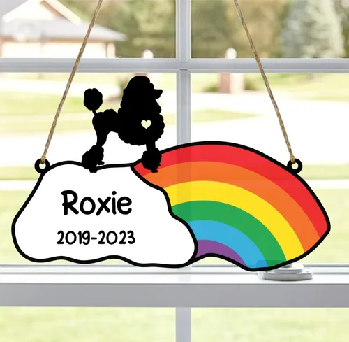 Vista 45 de LOVELYPOD Rainbow Bridge - Regalos conmemorativos para mascotas, regalos conmemorativos para perros afganos por pérdida de sabueso afgano, regalo