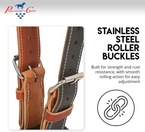 Vista 3 de Professional's Choice The Dare Cribbing Control Collar Protección de cuero duradero para caballos Ajuste ajustable totalmente reversible