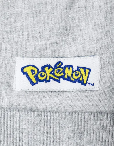 Vista 5 de Pokemon Sudadera con capucha para niños con cremallera y manga larga gris