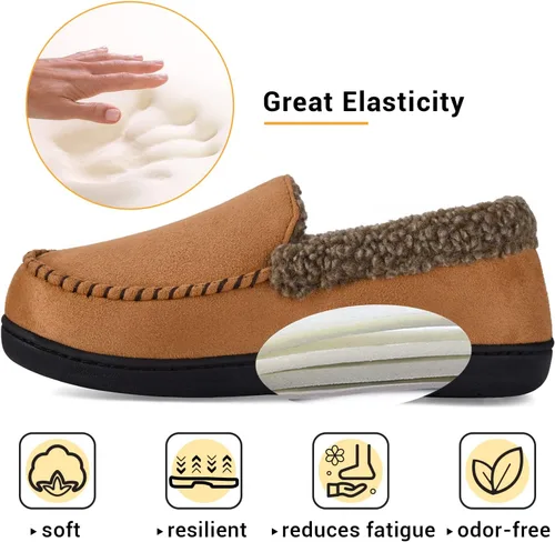 Vista 3 de Mocasines para hombre, con forro polar, espuma viscoelástica, para interiores y exteriores