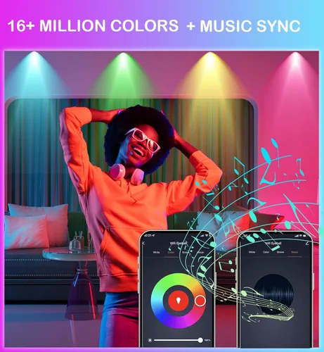 Vista 3 de CLOUDY BAY Luz empotrable LED inteligente de 4 pulgadas, iluminación empotrada que cambia de color, compatible con Alexa y Google Home Assistant