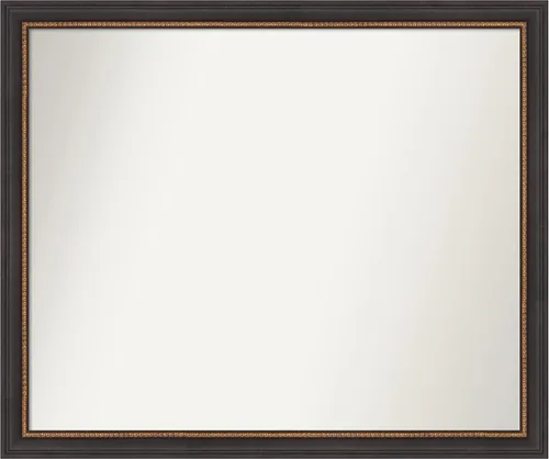 Vista 166 de Amanti Art Espejo de baño negro para sobre el fregadero, 23 x 23 pulgadas, espejo cuadrado negro Ashton, marco de madera tradicional mediano, se
