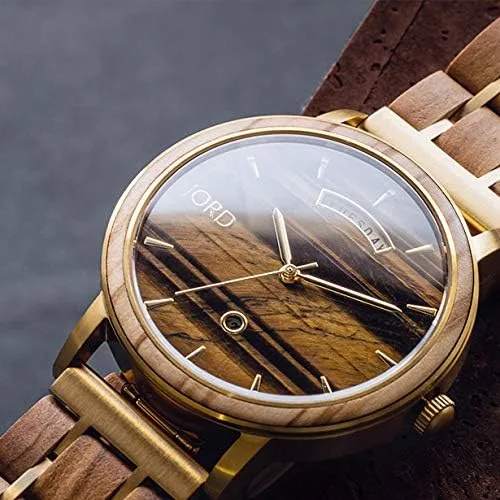 Vista 5 de Edición limitada JORD Harper Series - Madera y piedra - Caja de reloj de 1.575in