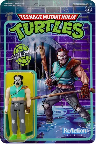 Vista 3 de Super7 Teenage Mutant Ninja Turtles Casey Jones - Figura de acción TMNT de 3.75 pulgadas con accesorios, coleccionables clásicos de dibujos animados