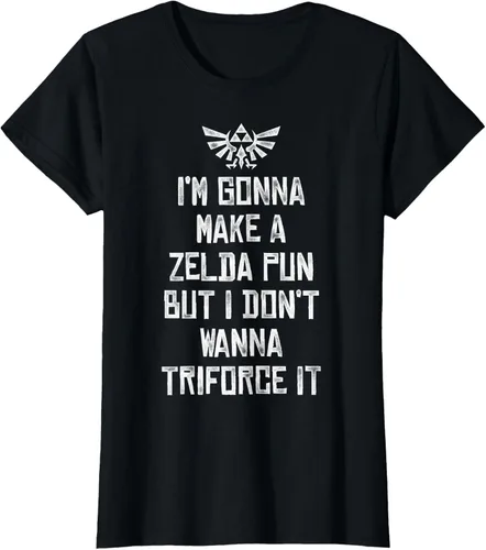 Vista 33 de Nintendo Zelda Funny Triforce It Pun - Camiseta gráfica, Negro, S