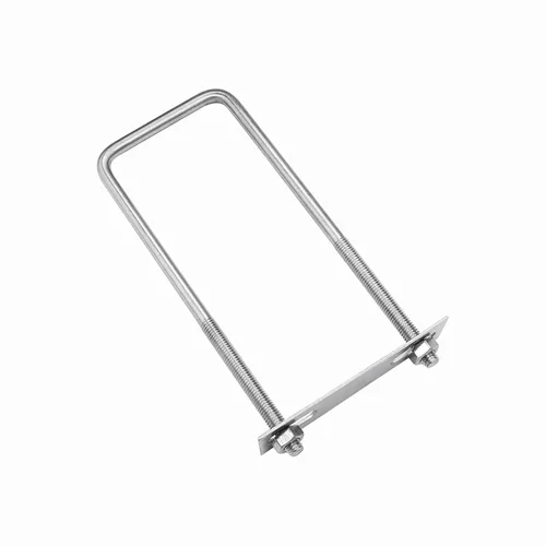 Vista 15 de Pernos en U cuadrados de acero inoxidable 304 de 1 "(25 mm) de ancho interior, 3 "(75 mm) de longitud inoxidable M8 con tuercas, placa de marco