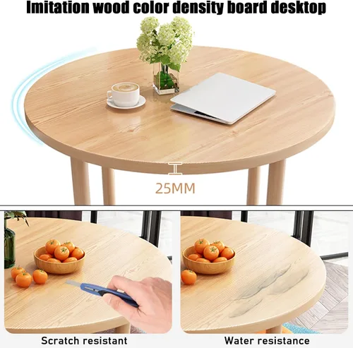 Vista 3 de YVYKFZD Round Conference Table, Small Office Reception Room Club Table, Business Conference Room Table and Chair, Simple Kitchen Dining Table Set