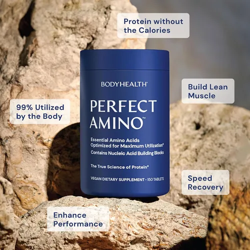 Vista 4 de BodyHealth PerfectAmino Tablets (1 unidad), los 8 aminoácidos esenciales con BCAA + lisina, fenilalanina, treonina, metionina, triptófano