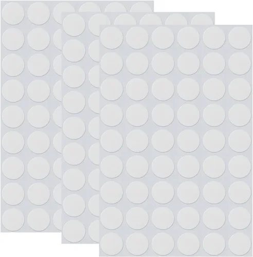 Vista 17 de 162 calcomanías autoadhesivas de PVC para agujeros de tornillo, 3 hojas de plástico, cubierta texturizada a prueba de polvo e impermeable, 0.827 in