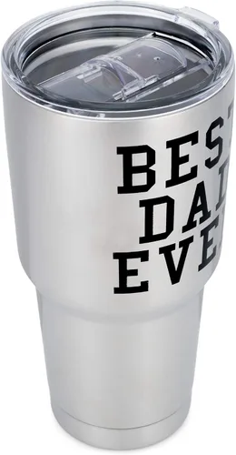 Vista 2 de Elanze Designs Best Dad Ever - Taza de viaje de acero inoxidable de 30 onzas con tapa