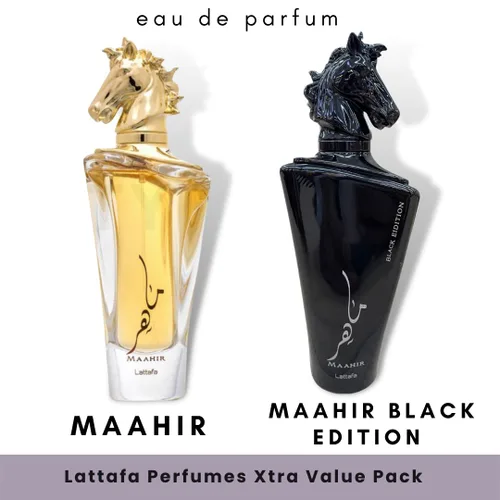 Vista 3 de Lattafa Perfumes Xtra Value Pack - Maahir & Maahir Black Edition EDP - Eau de Parfum 100ML (3.4 oz) I