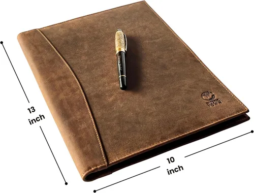 Vista 2 de Portafolios para negocios de piel hecho a mano por Rustic Town. Organizador profesional para hombres y mujeres. Portafolios de piel durable con 3 +
