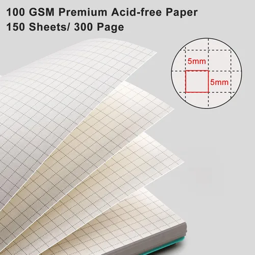 Vista 2 de AHGXG Cuaderno de papel gráfico, 300 páginas, cuaderno espiral de 8.5" x 11", cuaderno de papel de cuadrícula grande A4, papel grueso de 100 gsm