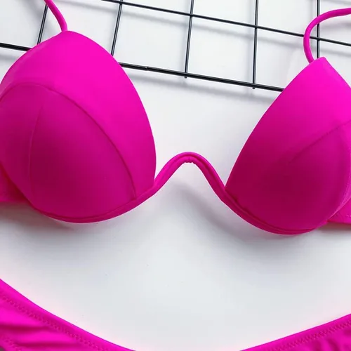 Vista 5 de CYee Traje de baño sexy de 2 piezas para mujer, traje de baño de triángulo de corte alto