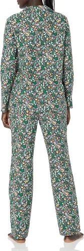 Vista 2 de Tienda Essentials Conjunto de pijama de franela de manga larga con botones frontales para mujer