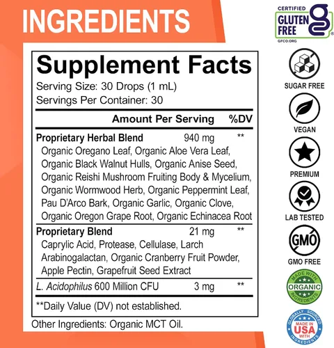 Vista 7 de Candida Cleanse Detox para mujeres y hombres – Pastillas de suplemento de apoyo de desintoxicación Candi, tintura de gotas líquidas, suplementos