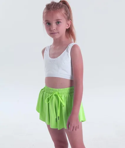 Vista 3 de Paquete de 3 faldas cortas con vuelo de mariposa para niñas, tenis y animadoras, atléticas, para correr, para adolescentes y niñas