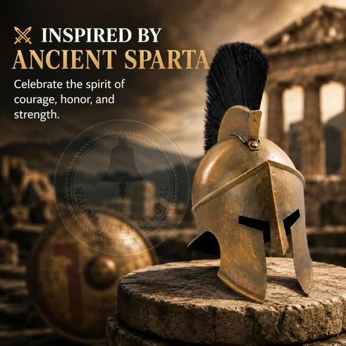 Vista 6 de Colección Royal Heritage: Nagina International - Casco romano espartano griego rey Leonidas en miniatura, auténtica réplica de películas 300