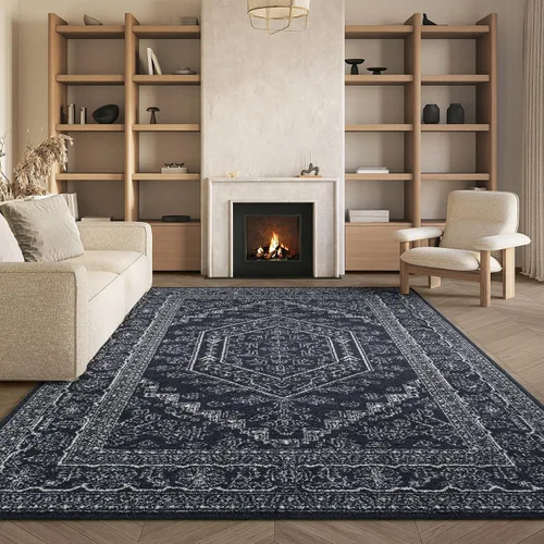 Vista 36 de SAFAVIEH ADR108B - Tapete de la colección Adirondack, 2 pies 1 pulgada x 6 pies, marfil y plateado, diseño de medallón oriental, no desprende