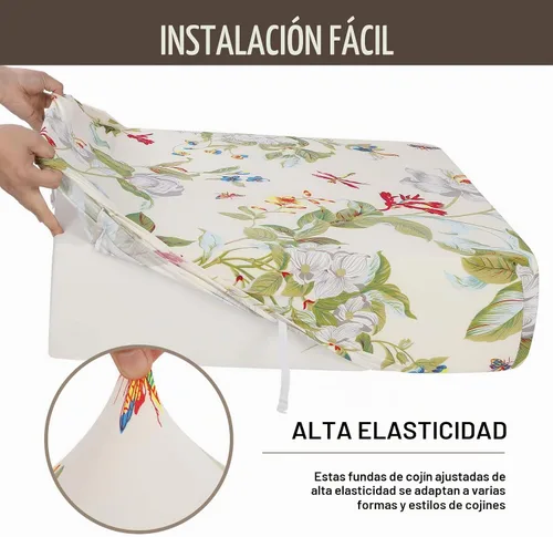 Vista 6 de SearchI Fundas de cojín elásticas impresas para sofá, fundas de cojín de repuesto para sofá, protector de muebles suave con parte inferior elástica