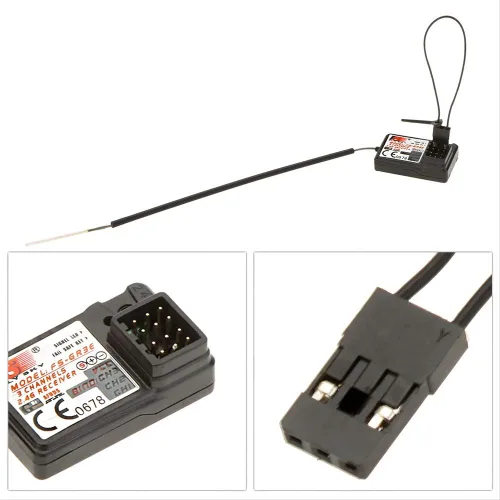 Vista 4 de Flysky 4 unids FS-GR3E receptor 3CH 2.4Ghz receptor para FS-GT2 FS-GT2B FS-GT3B FS-GT3C FZ-IT4S RC Transmisor de barco de coche