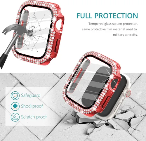 Vista 121 de Surace Bling - Carcasa con protector de pantalla para Apple Watch Series 3, 2, 1 de 1.496 pulgadas