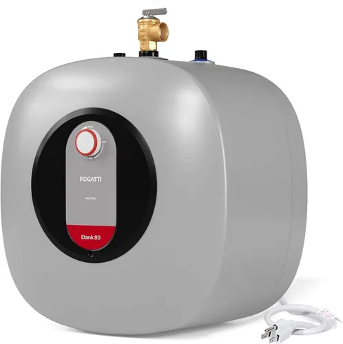 Vista 9 de FOGATTI Mini calentador de agua eléctrico del tanque, agua caliente del Fácil de instalar debajo del fregadero 120V 1440W Pequeño calentador