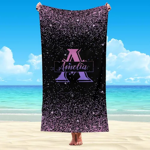 Vista 21 de Artsadd Toalla de playa personalizada para adultos, manta de playa personalizada de baloncesto con nombre inicial como regalo de fiesta para viajes