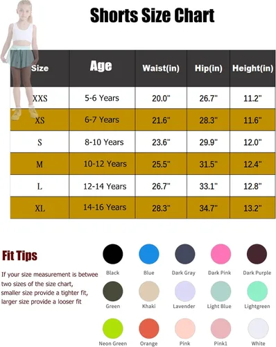 Vista 6 de Paquete de 3 faldas cortas con vuelo de mariposa para niñas, tenis y animadoras, atléticas, para correr, para adolescentes y niñas
