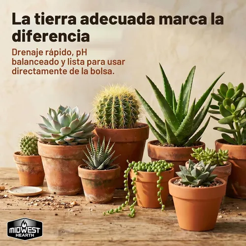 Vista 2 de Mezcla de tierra natural para macetas de cactus y suculentas (hecha en Estados Unidos) (4 cuartos secos)