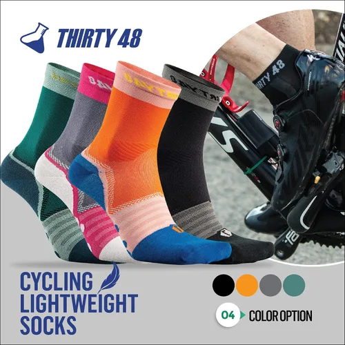 Vista 5 de Thirty48 Calcetines de ciclismo con tela S.Café, resistentes al olor, protección UV, secado rápido