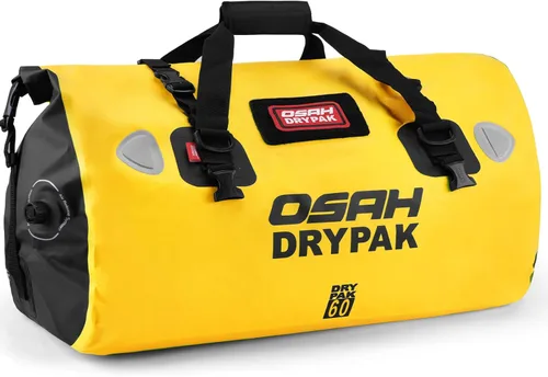 Vista 19 de OSAH DRYPAK Bolsa de lona impermeable – Bolsa seca para motocicleta con gran espacio de almacenamiento, bolsas de equipaje impermeables con bolsillo