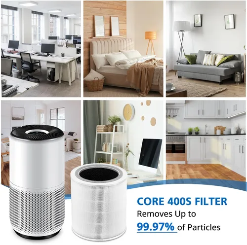 Vista 4 de Filtro de repuesto Core 400S compatible con LEVOIT Core 400S Smart WiFi Air Puri-fier, número de pieza Core400S-RF, filtro eficiente 3 en 1, Core