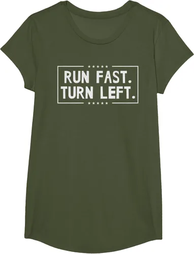Vista 97 de Run Fast Turn Left - Camiseta para correr de pista y campo