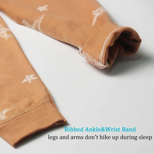 Vista 5 de Pijama Yanwang de manga larga, 100 % algodón orgánico, para bebé y niño, 3 M-6T