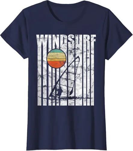 Vista 31 de Camiseta vintage de windsurf con regalo vintage de windsurf, Negro, S