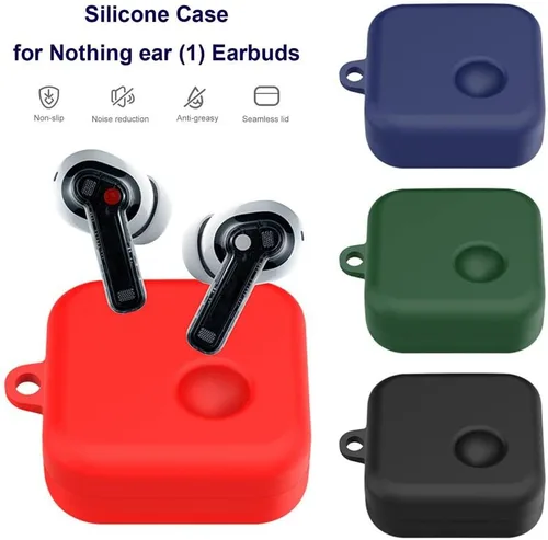 Vista 4 de DAYJOY - Juego de 2 fundas protectoras de silicona de goma suave compatible con auriculares TWS, funda protectora con llavero para nada de oreja (1)