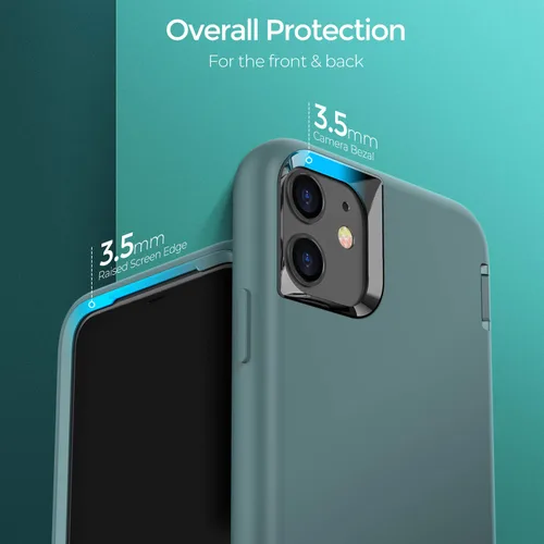 Vista 4 de ORIbox - Funda compatible con iPhone 11 Pro, acabado suave al tacto de silicona líquida exterior