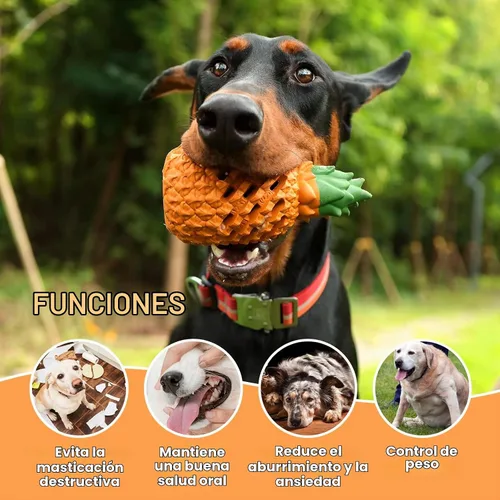 Vista 3 de Juguetes Pequeños para Perros - Piña, Juguetes Resistentes e Indestructibles para Perros Masticadores Agresivos