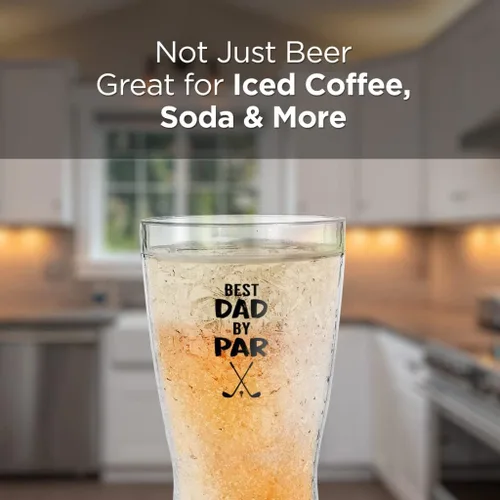 Vista 2 de GALVANOX Par - Taza de golf congelable de regalo para papá, mejor papá, taza enfriadora de gel de hielo congelable para cerveza/bebidas frías