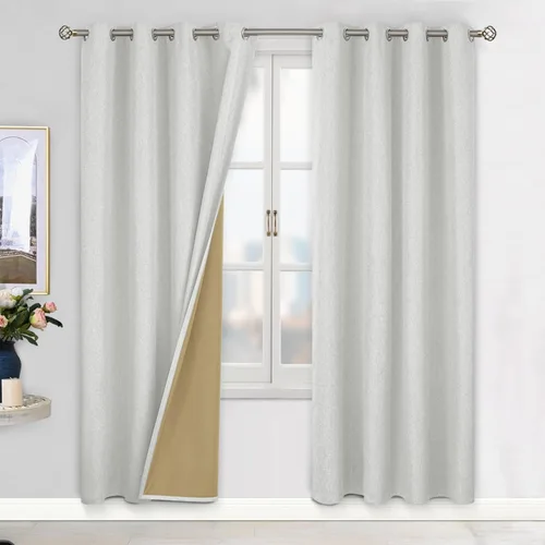 Vista 28 de BGment - Cortinas blackout blancas para dormitorio de 84 pulgadas de largo, juego de 2 paneles, cortinas para dormitorio con aislamiento térmico