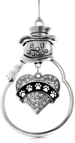 Vista 170 de Colgante de plata con diseño de Detroit con forma de corazón y muñeco de nieve con circonitas cúbicas