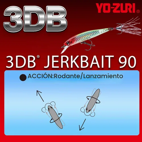 Vista 3 de Yo-Zuri 3DB Jerkbait Señuelo de suspensión, Prism Shad, 3-1/2 pulgadas