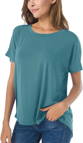 Vista 6 de Herou Camiseta Casual de Verano de Manga Corta Estilo Alto-Bajo Holgada Camisetas Básicas para Mujeres