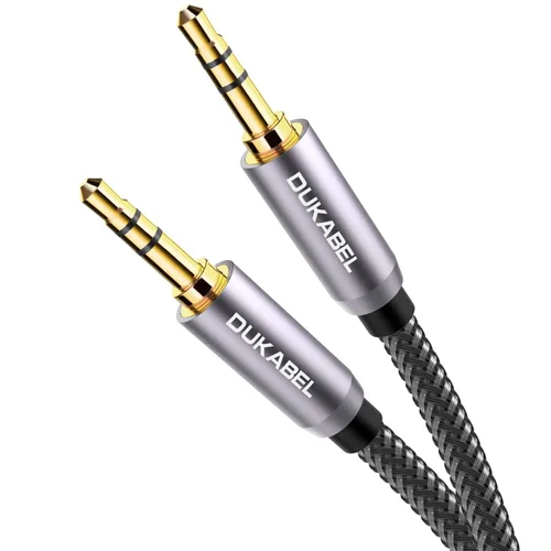 Vista 9 de DUKABEL Cable de Audio Auxiliar de 3,5 mm a 3,5 mm, 1,1 m/3,6 pies, Cable de Audio de Ángulo Derecho, Cable AUX Macho a Macho para Auriculares