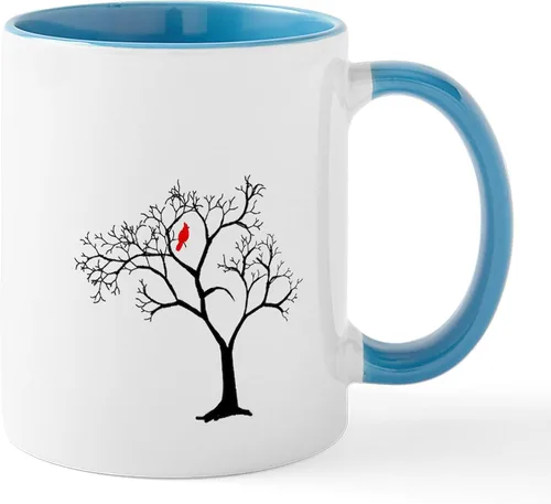 Vista 9 de CafePress Cardinal In Snowy Tree - Taza de café de cerámica (11 oz)