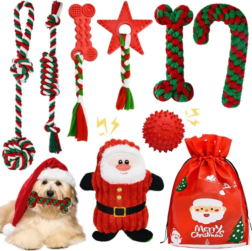 Vista 12 de MRSOHRET 20 juguetes masticables para cachorros, paquete de juguetes masticables azules para cachorros, juguetes de dentición con bola de goma